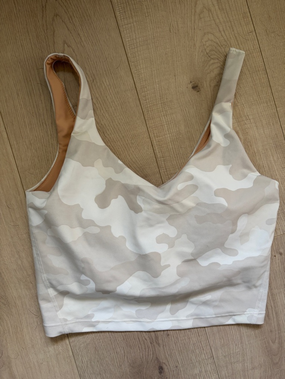 Neutral Camo Longline Sports Bra Top